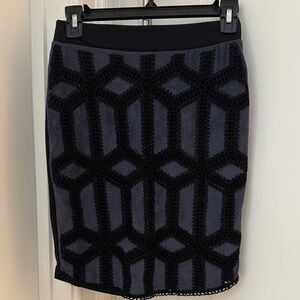H&M Navy Geometric Skirt